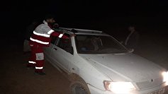 امدادرسانی به پنج حادثه دیده برجا‌ی مانده از انحراف پراید در روستای کوفی